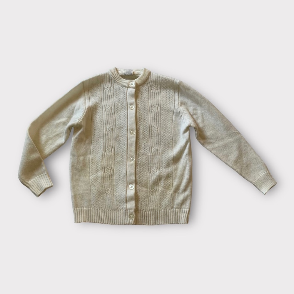 NWT white sweater/cardigan, vintage 60s/70s